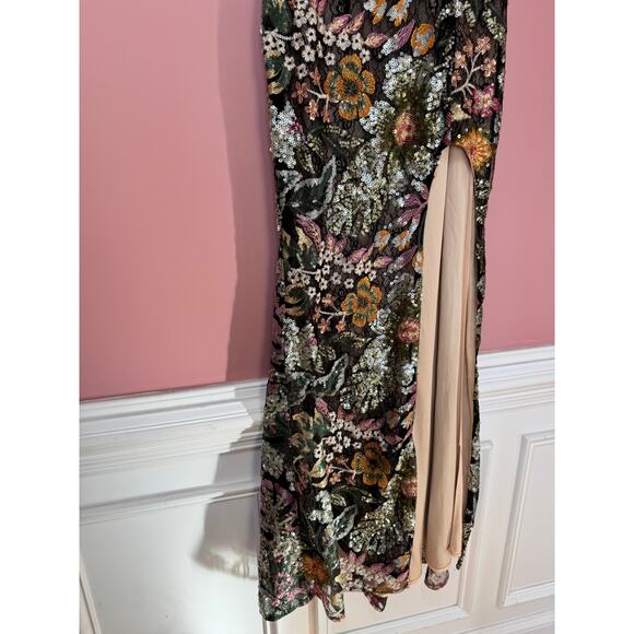 Mac Duggal Floral Embellished One Shoulder Dress Size 2 STYLE 49574 - Picture 4 of 7